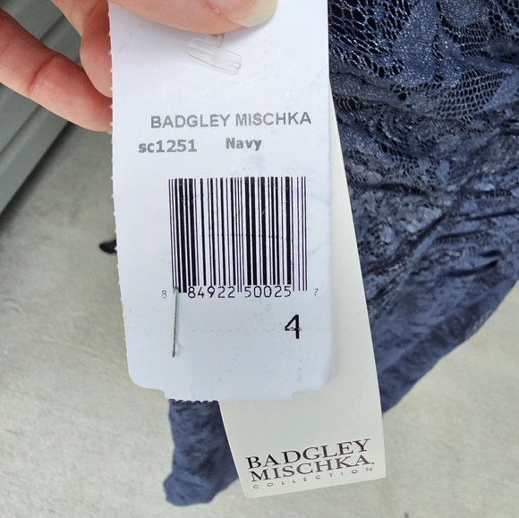 Badgley Mischka Blue Dress, Size 4 - Picture 4 of 6